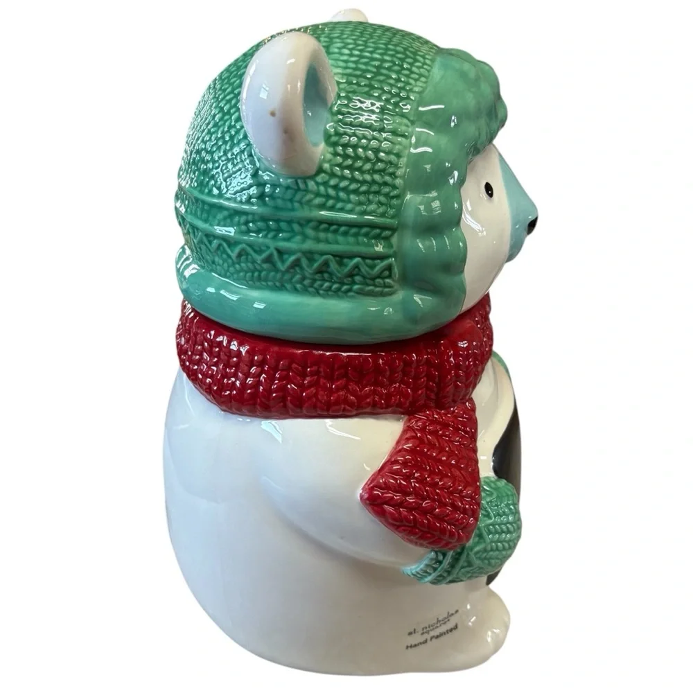 St. Nicholas Square Polar Bear Chalkboard Cookie Jar